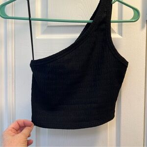 American Eagle Outfitters size S black off the shoulder crop top.